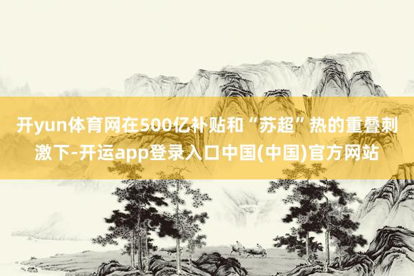 开yun体育网在500亿补贴和“苏超”热的重叠刺激下-开运app登录入口中国(中国)官方网站